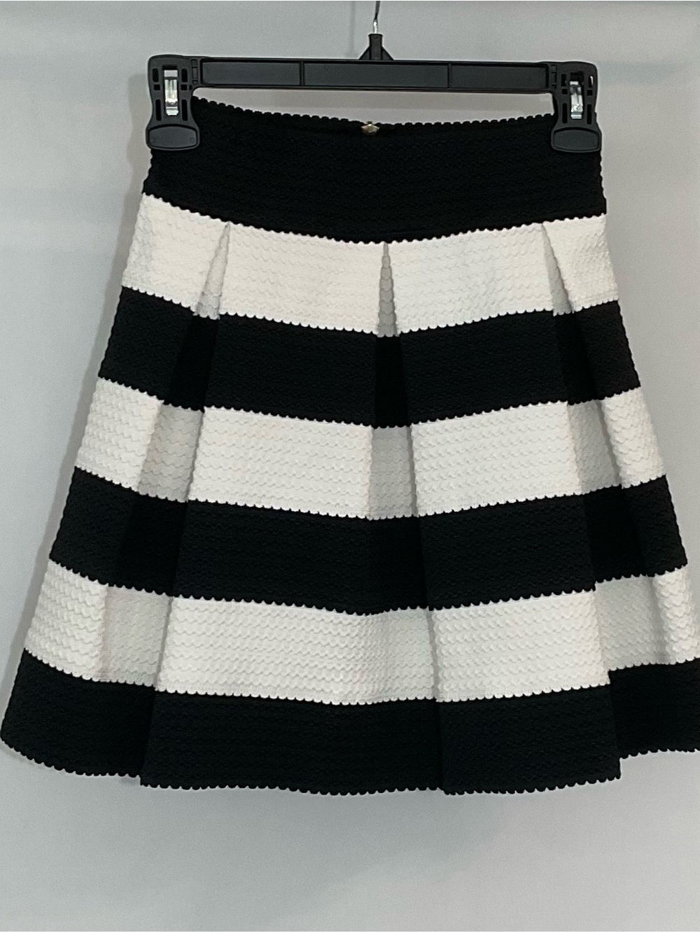 Finesse Black and White Striped Circle Skirt